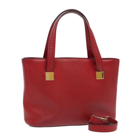 CELINE Hand Bag Leather Red Gold - Picture 1 of 12